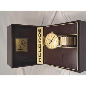 Helbros Invincible 17J Watch Linen Dial - Like NOS - Working w/ Original Box